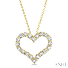 1.00CTRDDM HEART PENDANT YG 14K-H+CH*