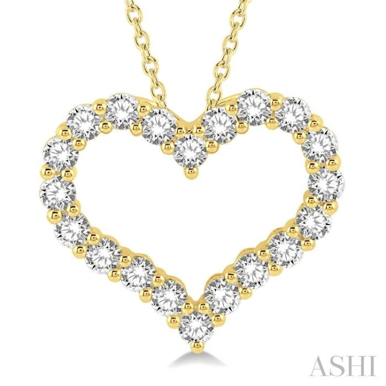 1.00CTRDDM HEART PENDANT YG 14K-H+CH*