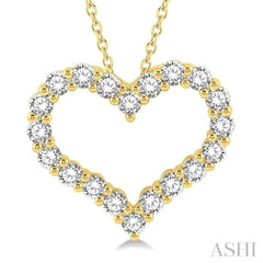 1.00CTRDDM HEART PENDANT YG 14K-H+CH*