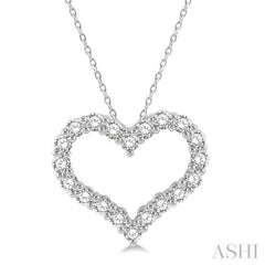 .75CTRDDM HEART PENDANT WG 14K-H+CH*