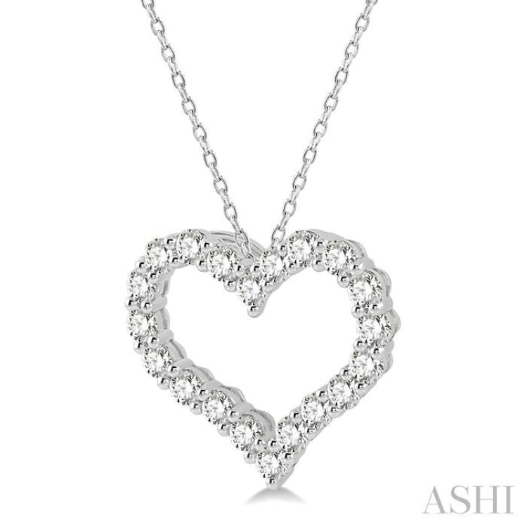 .75CTRDDM HEART PENDANT WG 14K-H+CH*