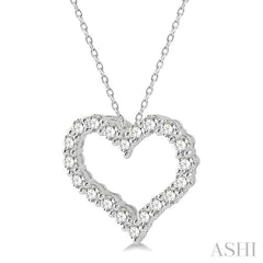 .75CTRDDM HEART PENDANT WG 14K-H+CH*