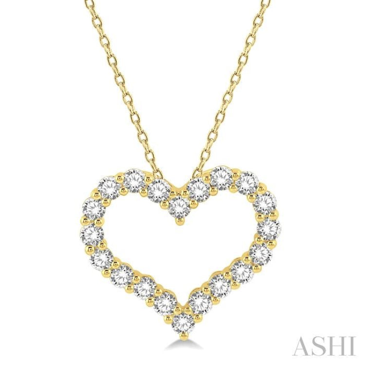 .75CTRDDM HEART PENDANT YG 14K-H+CH*