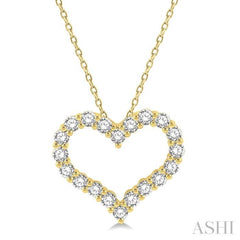 .75CTRDDM HEART PENDANT YG 14K-H+CH*