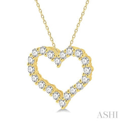 .75CTRDDM HEART PENDANT YG 14K-H+CH*