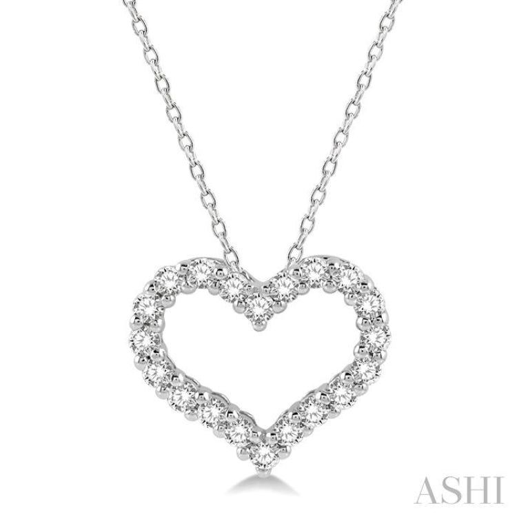 .50CTRDDM HEART PENDANT WG 14K-H+CH*