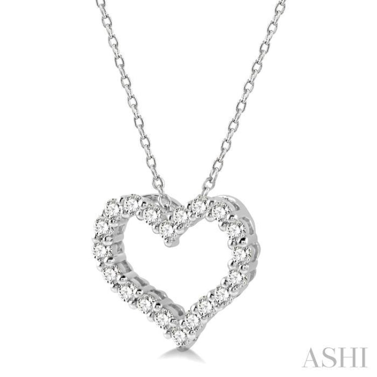 .50CTRDDM HEART PENDANT WG 14K-H+CH*