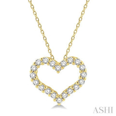 .50CTRDDM HEART PENDANT YG 14K-H+CH*