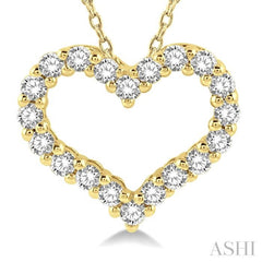 .50CTRDDM HEART PENDANT YG 14K-H+CH*