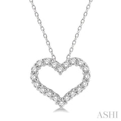.25CTRDDM HEART PENDANT WG 14K-H+CH*