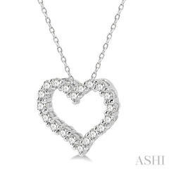 .25CTRDDM HEART PENDANT WG 14K-H+CH*