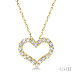 .25CTRDDM HEART PENDANT YG 14K-H+CH*