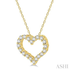 .25CTRDDM HEART PENDANT YG 14K-H+CH*