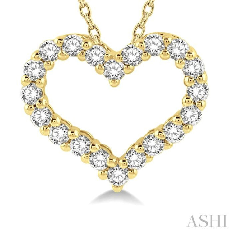 .25CTRDDM HEART PENDANT YG 14K-H+CH*