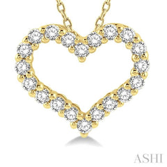 .25CTRDDM HEART PENDANT YG 14K-H+CH*