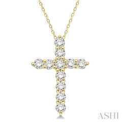 .50CTRDDM CROSS PENDANT YG 14K-H+CH*