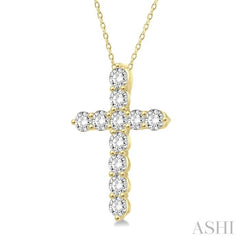 .50CTRDDM CROSS PENDANT YG 14K-H+CH*