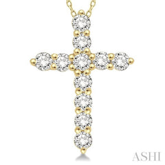 .50CTRDDM CROSS PENDANT YG 14K-H+CH*