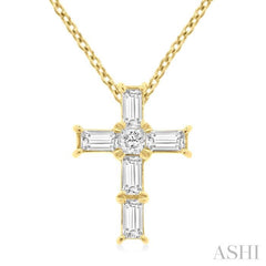 .15CTTW DM CROSS PETITE PD YG 10K-G+CH*