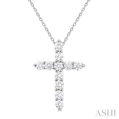 .33CTRDDM CROSS PENDANT WG 14K-H+CH*