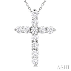 .33CTRDDM CROSS PENDANT WG 14K-H+CH*