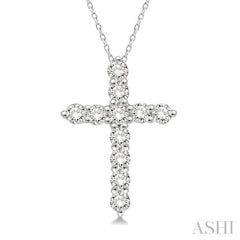 .25CTRDDM CROSS PENDANT WG 14K-H+CH*