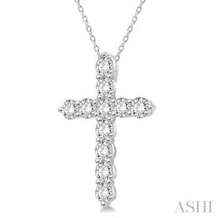 .25CTRDDM CROSS PENDANT WG 14K-H+CH*