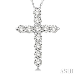 .25CTRDDM CROSS PENDANT WG 14K-H+CH*