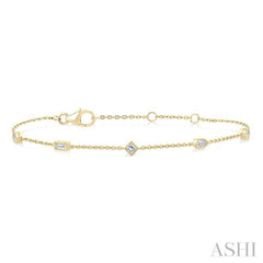 .35CTMIXDM STATION BZL BRACELET YG14K-G*