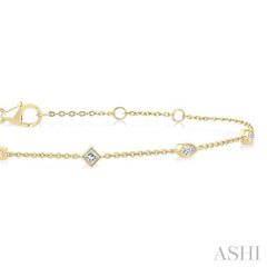 .35CTMIXDM STATION BZL BRACELET YG14K-G*