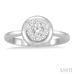 1/3 Ctw Round Diamond Lovebright Ring in 14K White Gold