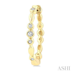 1/10 Ctw Round Cut Diamond Fashion Hoop Earrings in 10K Yellow Gold