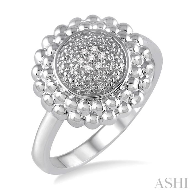 1/50 Ctw Round Cut Diamond Ring in Sterling Silver