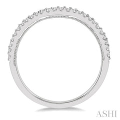 1/5 Ctw Curvy Round Cut Diamond Wedding Band in 14K White Gold