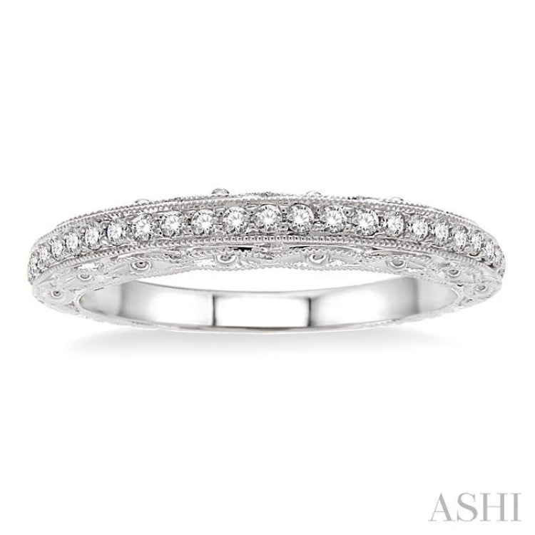 1/5 Ctw Round Cut Diamond Matching Wedding Band in 14K White Gold