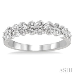 1/10 Ctw Round Cut Diamond Wedding Band in 14K White Gold