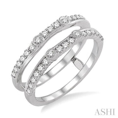 1/2 Ctw Round Cut Diamond Insert Ring in 14K White Gold