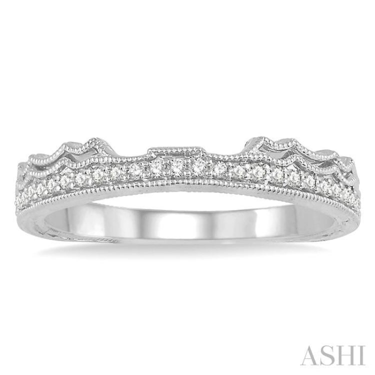 1/6 Ctw Round Cut Diamond Wedding Band in 14K White Gold
