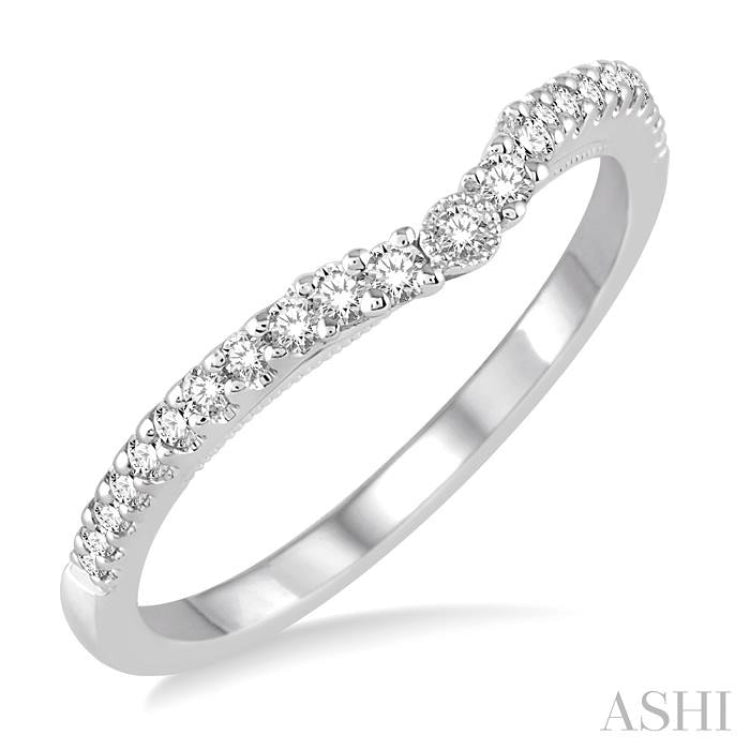 1/5 Ctw Round Cut Diamond Wedding Band in 14K White Gold