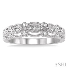 1/4 Ctw Marquise and Round Lattice Diamond Wedding Band in 14K White Gold