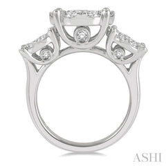 3 Ctw Lovebright Round Cut Diamond Ring in 14K White Gold