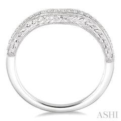1/6 Ctw Round Cut Diamond Wedding Band in 14K White Gold