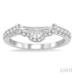 3/8 Ctw Round Cut Diamond Wedding Band in 14K White Gold