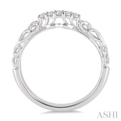 1/10 Ctw Round Cut Diamond Wedding Band in 14K White Gold