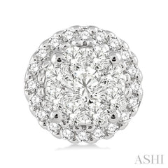 1/2 Ctw Lovebright Round Cut Diamond Earrings in 14K White Gold