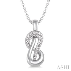 1/20 Ctw Single Cut Diamond Pendant in Sterling Silver with Chain