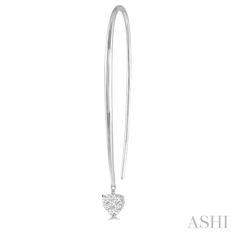 1/3 Ctw Heart Shape Lovebright Round Cut Diamond Earring in 14K White Gold
