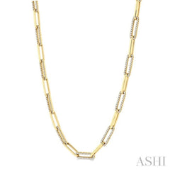 2 Ctw Round Cut Diamond Paperclip Link Necklace in 14K Yellow Gold