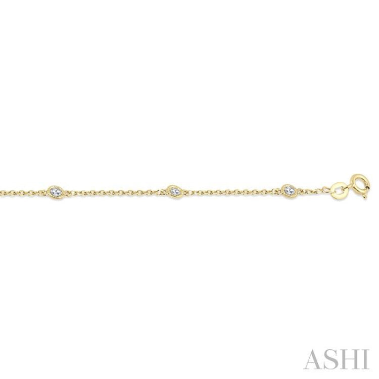 1/3 Ctw Rose Cut Diamond Link Chain Bracelet in 14K Yellow Gold