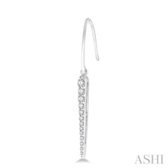 1/4 Ctw Icicle Shape Round Cut Diamond Hanging Earrings in 14K White Gold